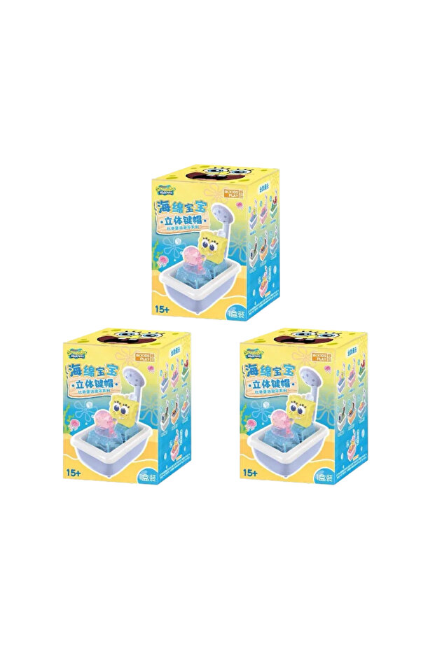 random 3pcs Genuine Spongebob Squarepants 3d Keycap Blind Box Official Movie Peripheral Mr Krabs Squ