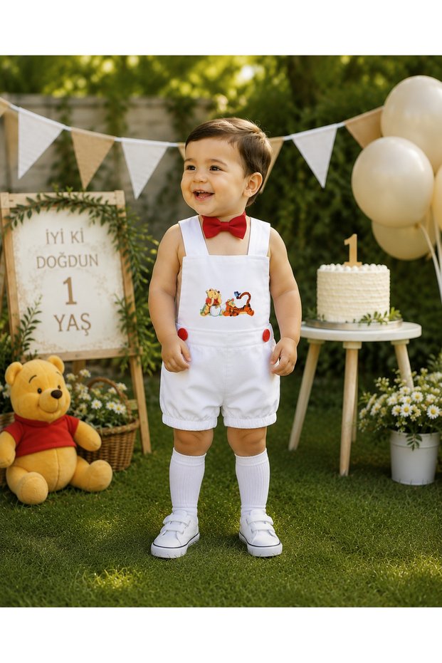 Winnie the Pooh Concept Men's Children's Birthday Jumpsuit Socks Bow Tie Set