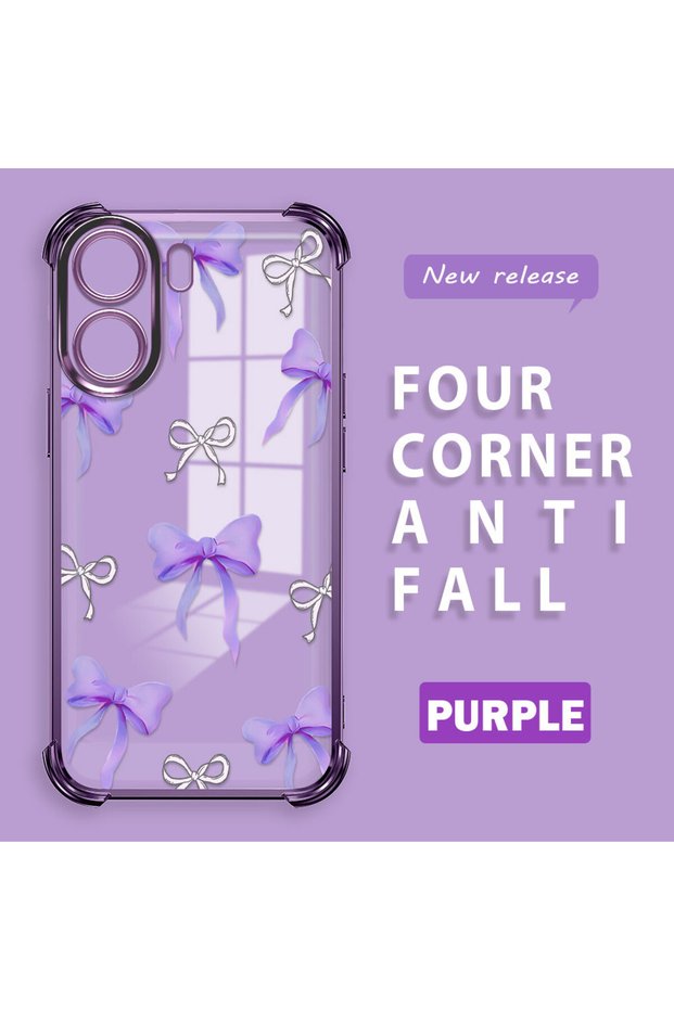 Xiaomi Poco C65 Compatible Transparent Back Four-Corner Reinforced Impact Protection Silicone Case