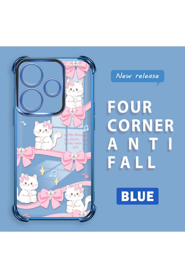 Xiaomi Redmi 13 4g Compatible Transparent Back Four-Corner Reinforced Impact Protection Silicone Case