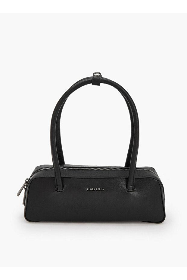 Solid Shoulder Bag with Zip Closure