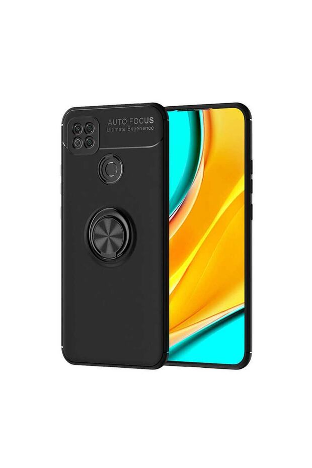Silicone Ravel Cover with Rotatable Ring Stand for Xiaomi Redmi 9C Compatible Mobile Phone