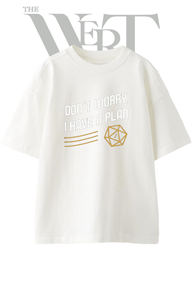 Nat 1 Design Printed Unisex White Oversize T-Shirt