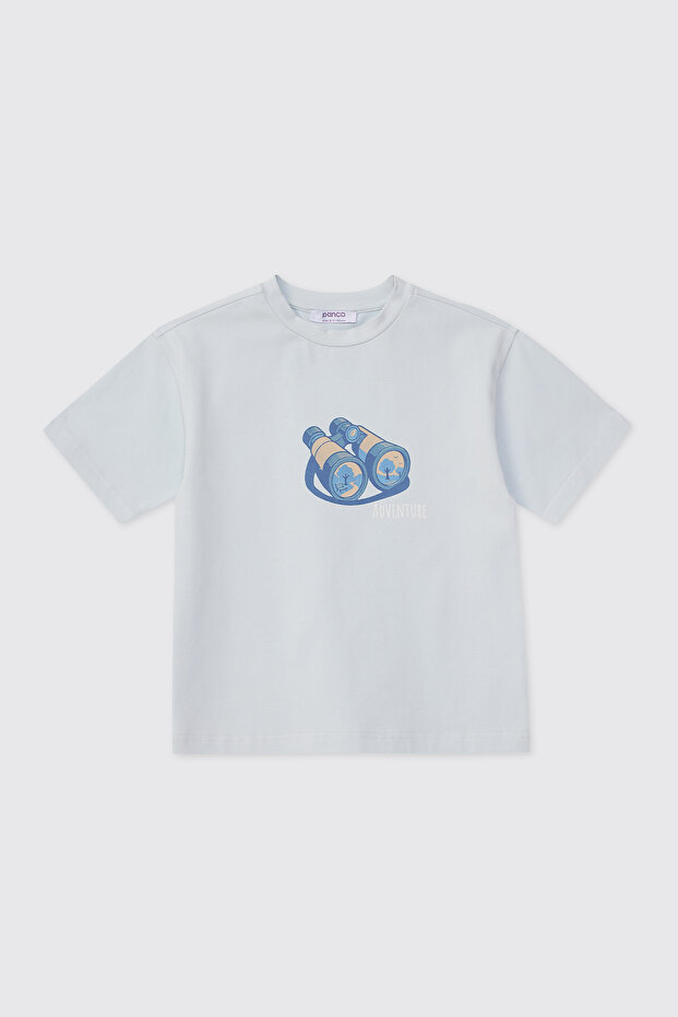 Boy's Crew Neck Light Blue T-Shirt