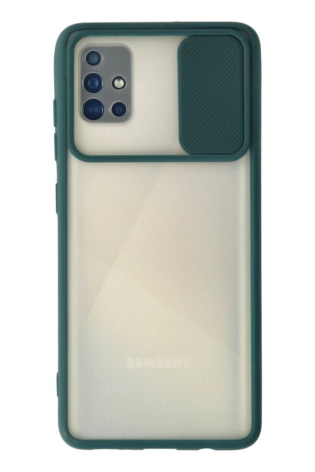 Aconcept Galaxy A71 Case Palm Frosted Camera Sliding Silicone (223130) - Green