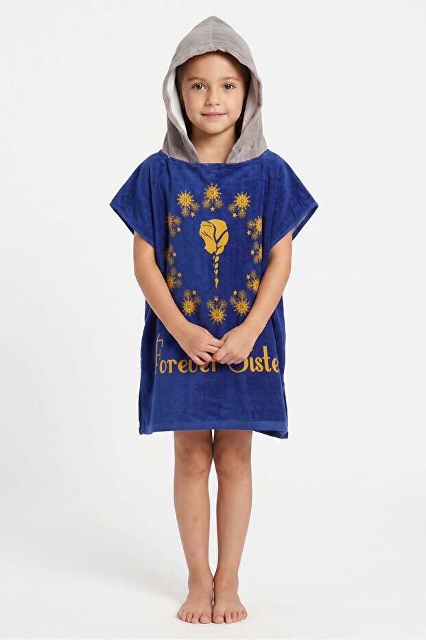 Frozen Kids Hooded Poncho Bath Towel, Blue