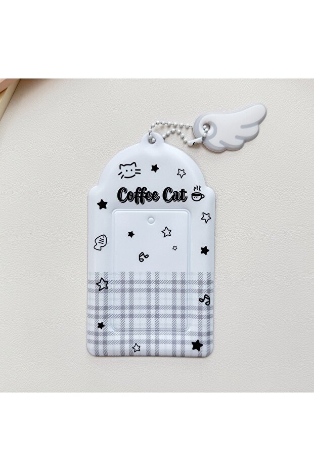 white PVC Card Holder Angel Wings Card Case Cute 1 Inch Photocard ID Storage Protector Display Card