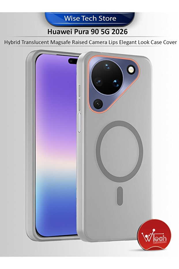 Huawei Pura 90 5G 2026 Hybrid Translucent Magsafe with Magnetic Charging Raised Camera Lips Elegant Look Case Cover