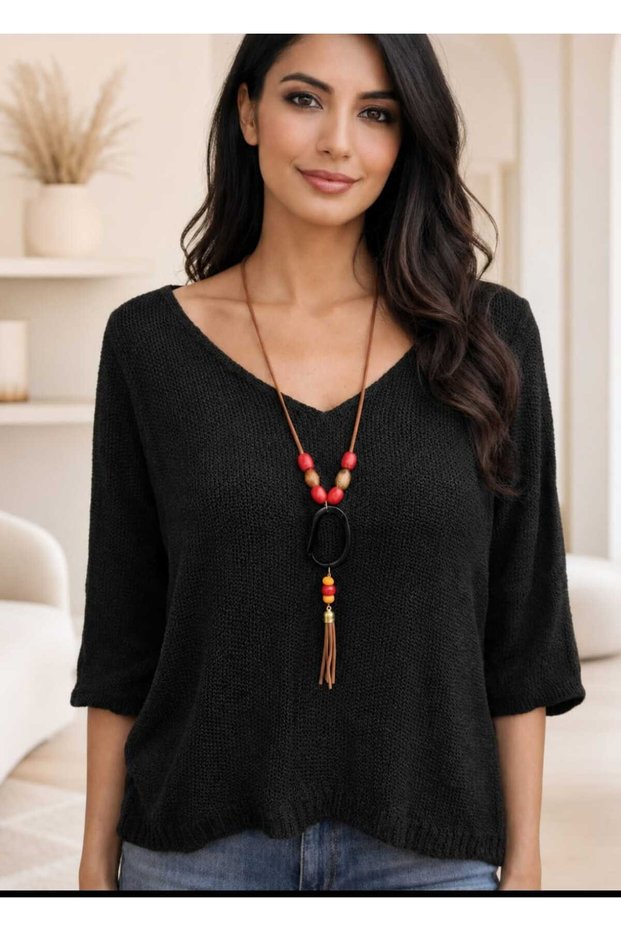 Women's Short Sleeve New Season Mercerized Blouse with Necklace 40 46