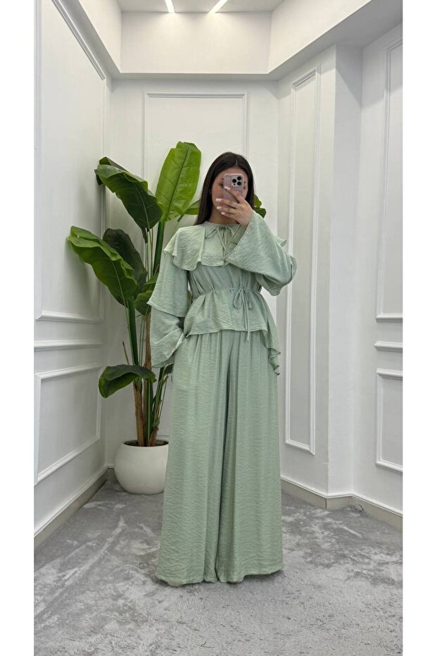 Voile Fabric Pants Suit