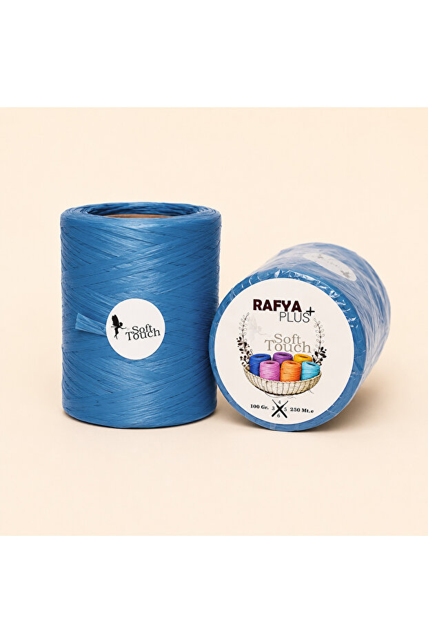 Parlament Blue Bag Rope - Raffia Cord - 250m Natural Look Soft Raffia Knitting Cord - Soft, Durable, Sturdy