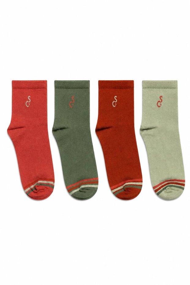 Tennis Socks Cotton Men's 4-Piece Tennis Socks Colorful Casual Socks Comfortable Socks Gift Socks Sc21517