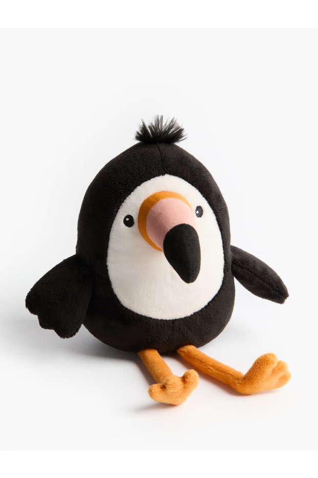 Gagalı Siyah Kuş Soft Toy with Detailed Embroidery and Appliqué Cute Bird Plush Sleeping and Play Companion 20 cm