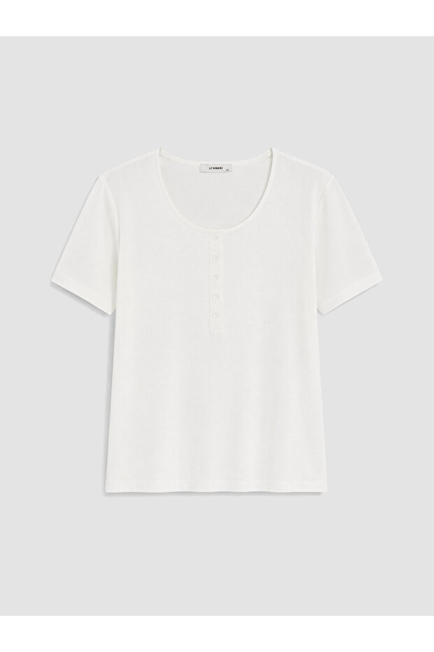 Original Large Size Oval Collar Women's T-Shirt