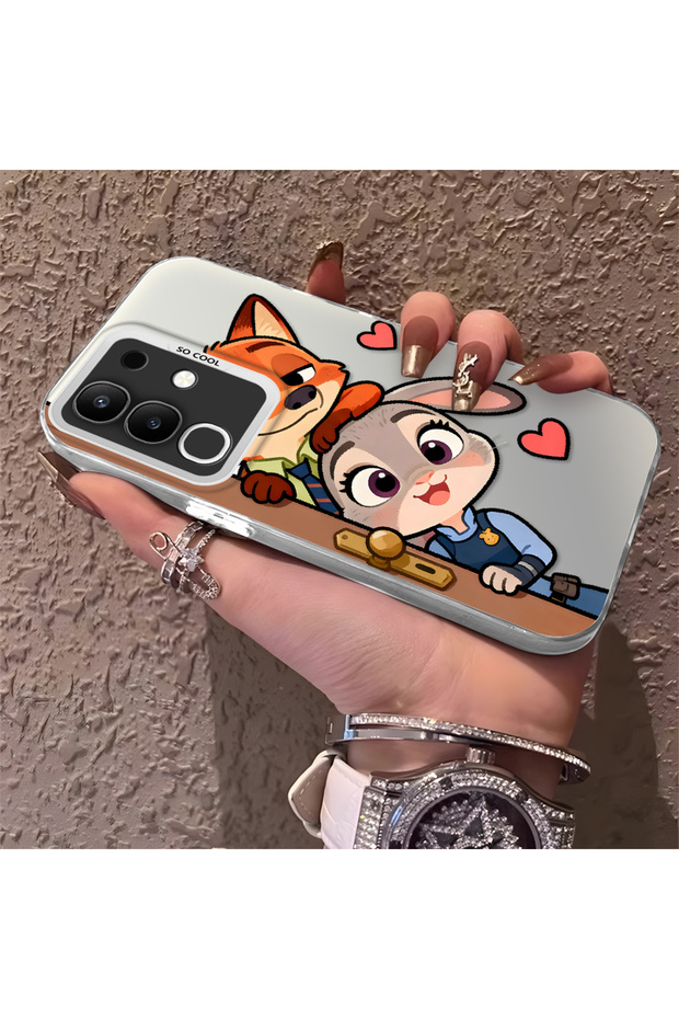 Vivo Y29 4g Compatible High Quality Cartoon Fox and Rabbit Couple Printed Case