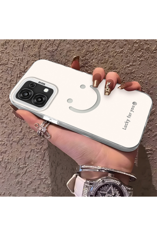 Oppo F31 Compatible Simple Written Smiley Face Case, Ins Style Relaxing Stylish Finish