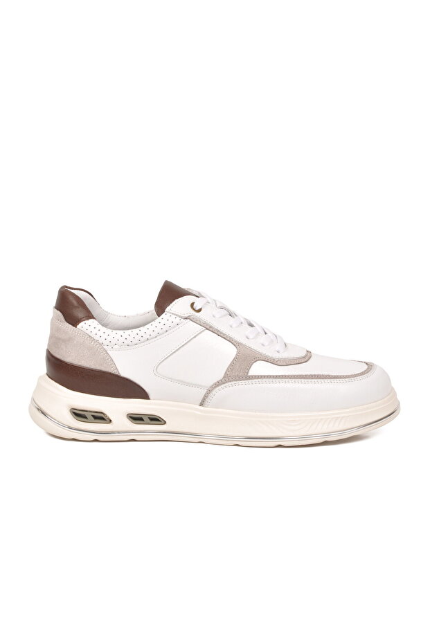 White Genuine Leather Men's Sneaker Comfortable Memory Sole Casual Shoes M692 m