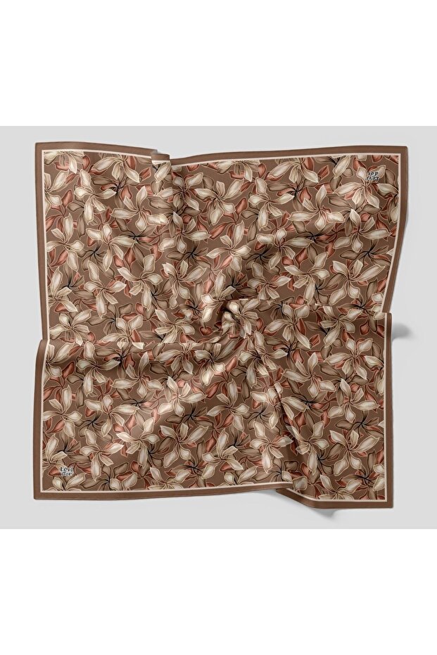 Women's Botanical Floral Pattern Sparkling Crystal Scarf with Silk Feel