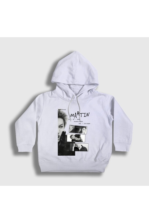 Unisex Kids White Martin K-Pop Cortis Hooded Sweatshirt 618285Tt