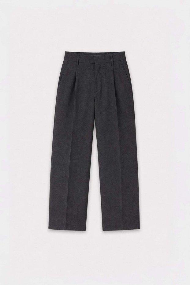 Gray-1 Relaxed Fit Pleated Men's Trousers