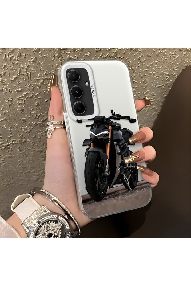 Samsung Galaxy A55 Compatible Cool Sport Motorcycle Printed Matte Quality Soft Silicone Case