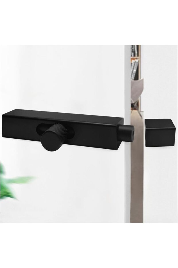 2-Bolt Sliding Lock Gear Handle Internal Security Bedroom Reinforced Cabinet Black 6 Inches