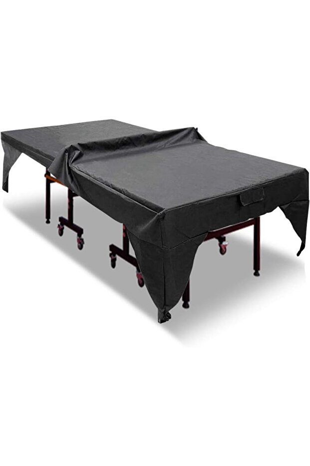 Waterproof & Dustproof Folding Ping Pong Table Protective Cover (black).