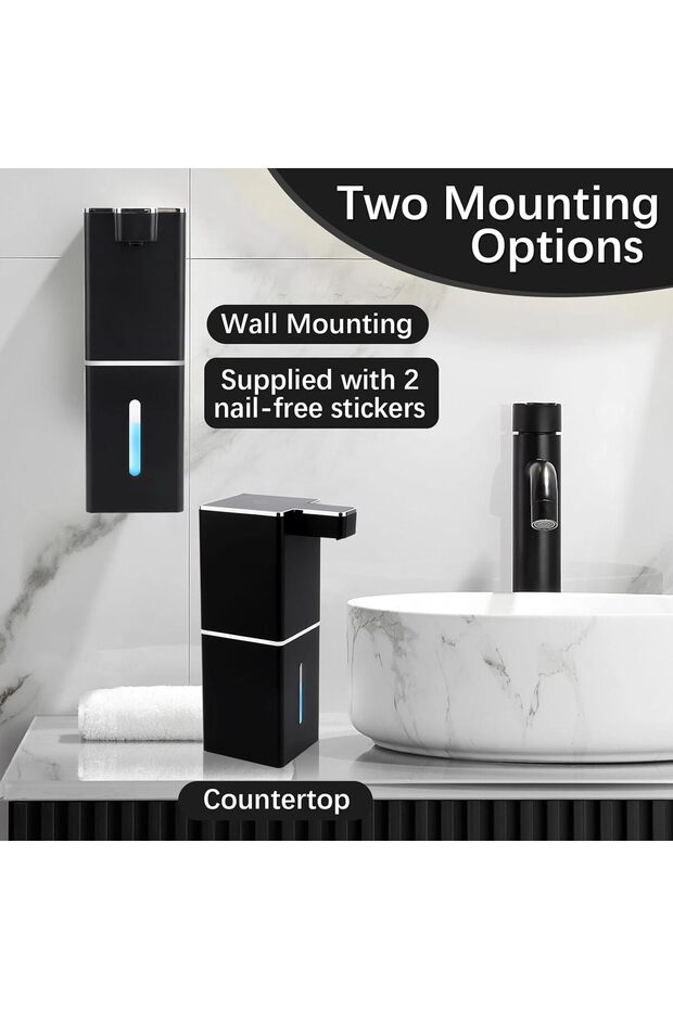 380ml Automatic Wall-Mounted Soap Dispenser, USB-C Rechargeable IPX5 Waterproof Contactless Electric