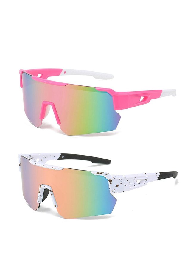 Two-pack of polarized sports sunglasses for men and women, cycling glasses with UV400 protection, for running, cycling, fishing, driving, golf