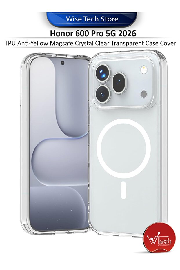 Honor 600 Pro 5G 2026 TPU Anti-Yellow Magsafe Crystal Clear Transparent Case Cover