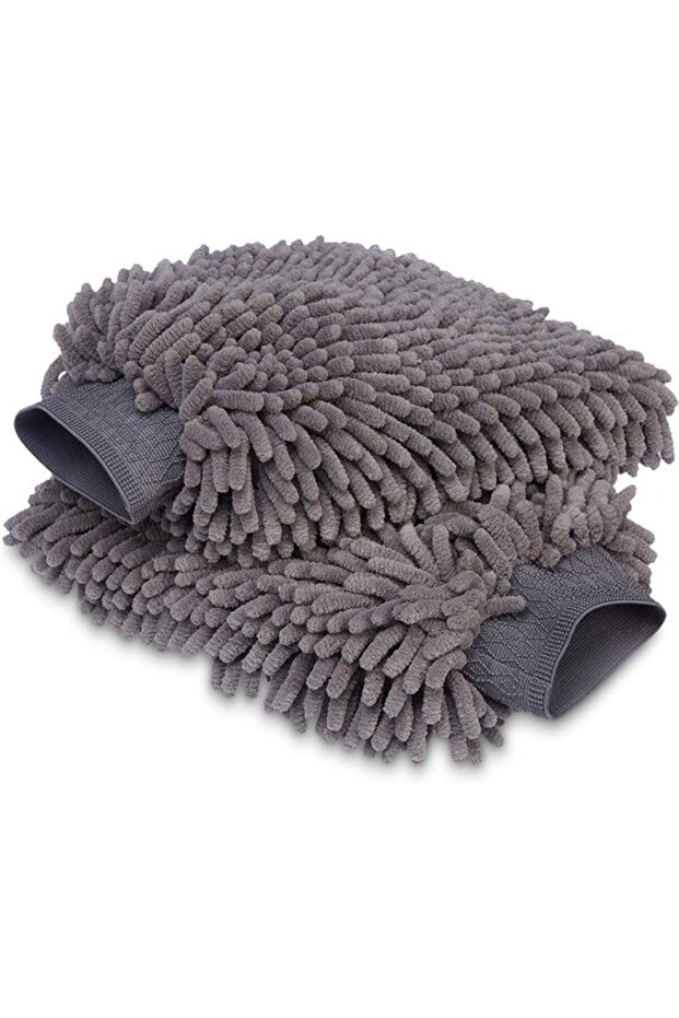 Microfiber cloths - Luxury microfiber car wash mitt Car cleaning cloth, Pack of 2, Grey, 30 L x 20 W cm