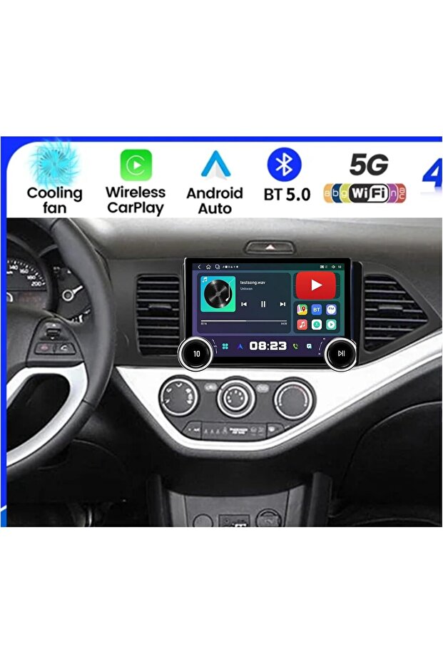 Kia picanto android screen diamond dual knob model 2011-2016,8gb ram 128 gb rom wireless carplay android auto reverse camera included ahd