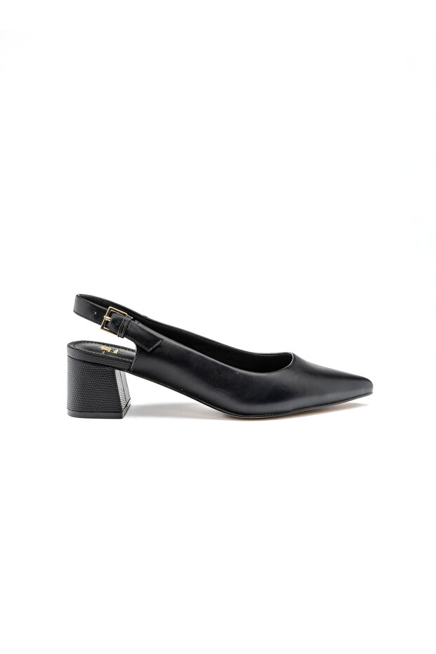 Pointed Slingback Block‑Heel Shoes