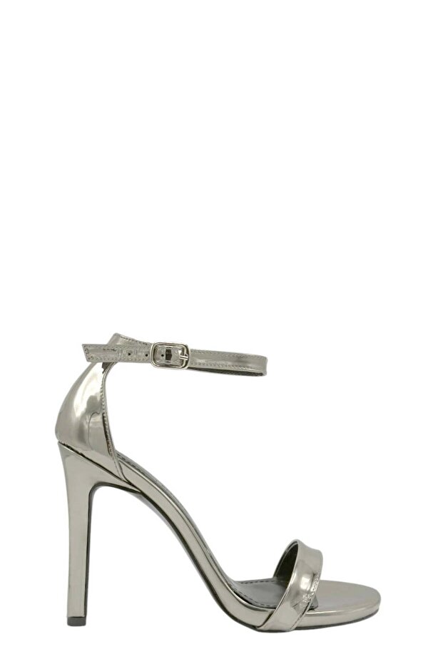 Platinum Mirror Single Strap Heeled Women's Shoes