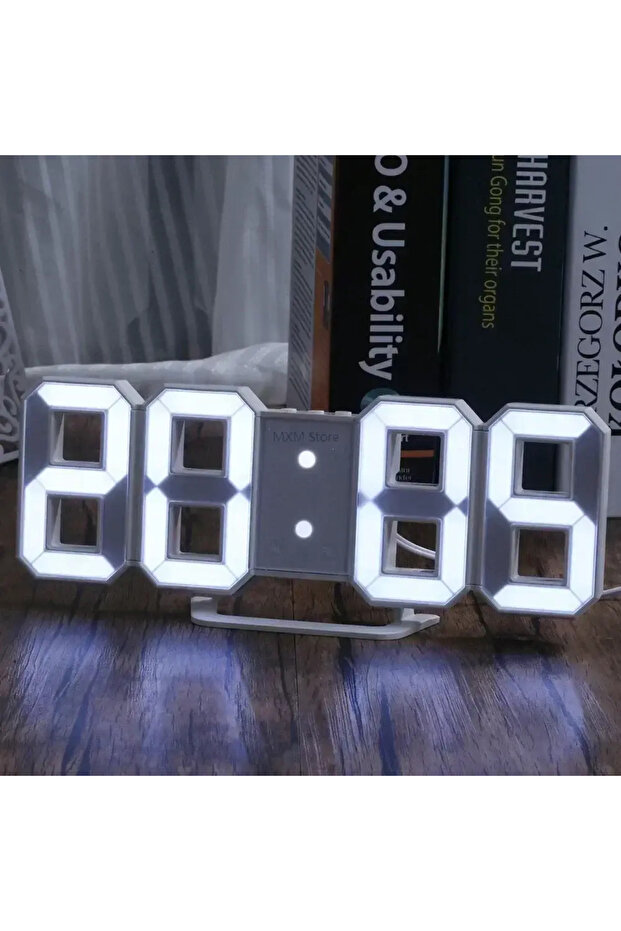 3D LED Digital Clock Wall Decoration Glow Night Mode Decoration for Bedroom Adjustable Electronic Wa