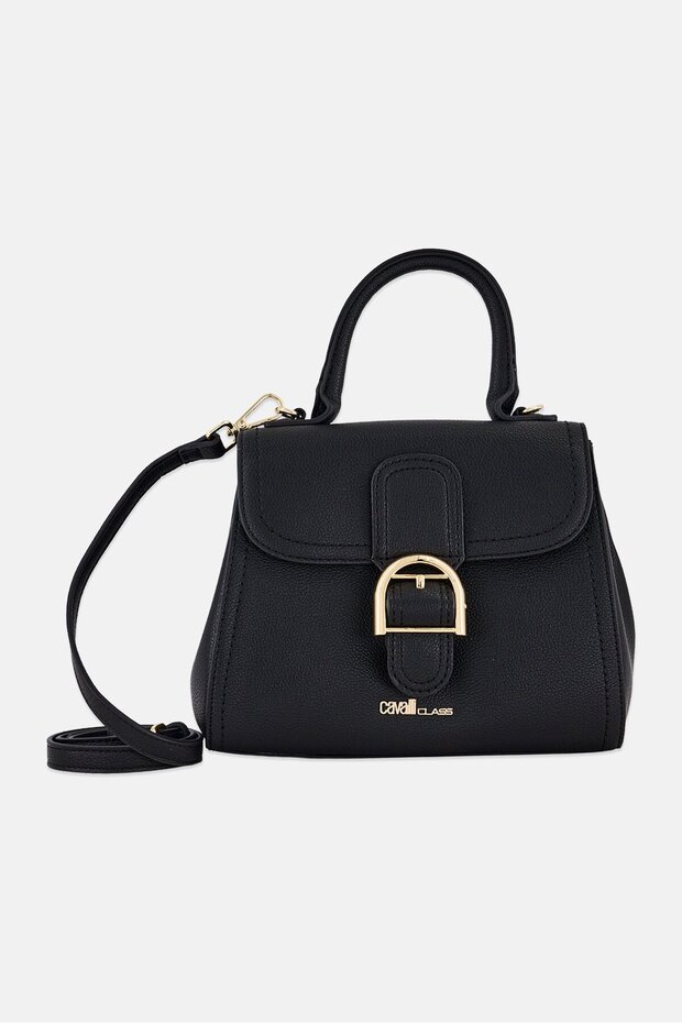 Women Brand Logo Satchel Bag, Black