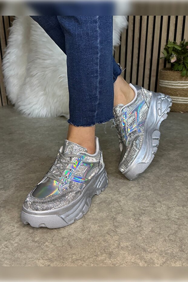 Daily Women's Sneaker Thick High Sole Lace Up Comfortable Tiger Stripe Sports Shoes 032