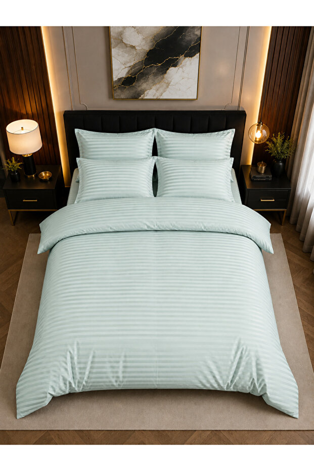 Striped Satin Double Duvet Cover Set Diamond Series