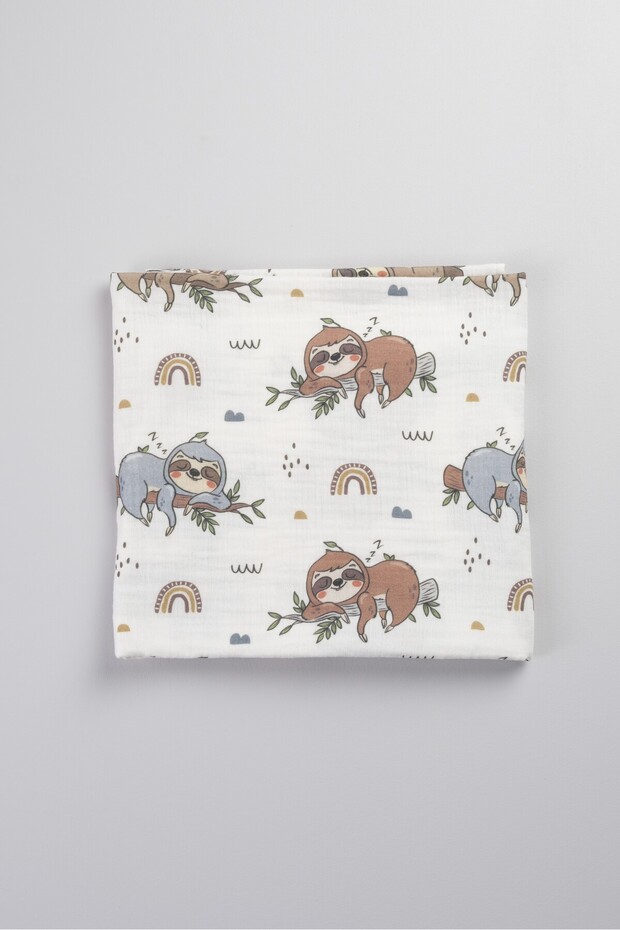 Multi-Purpose Muslin Blanket 100 X 85 cm 100% Organic Cotton Oeko-Tex Certified (Koala)