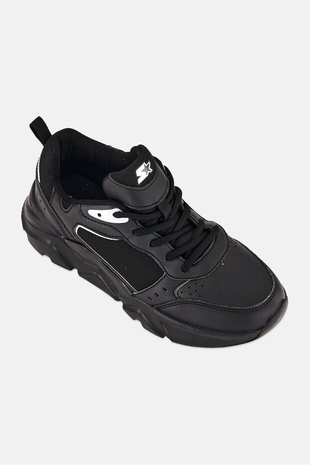 Women Lifestyle Lace Up Walking Shoes, Black