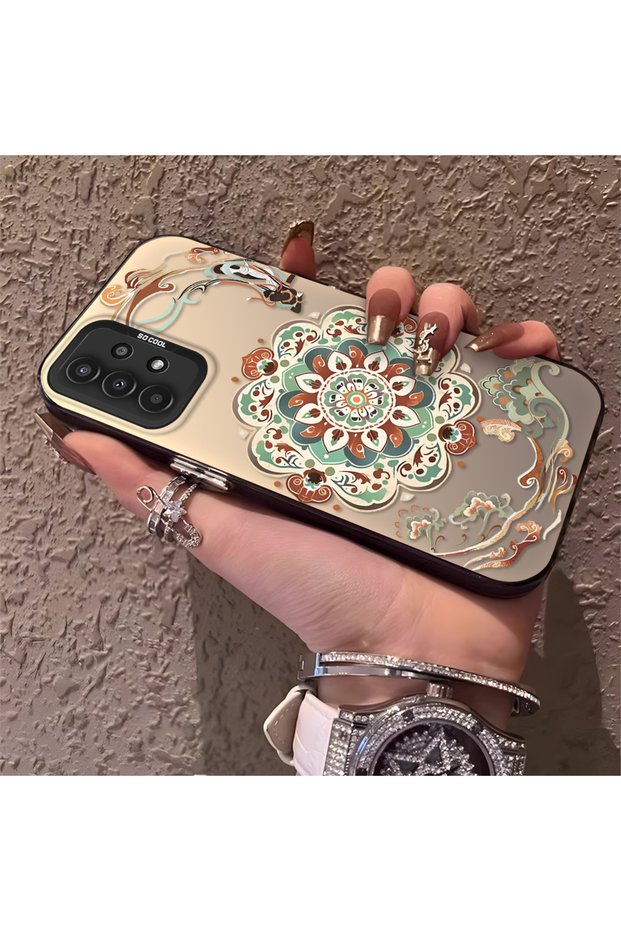 Samsung Galaxy A04S Compatible Traditional Dunhuang Motif Silicone Phone Case, Shockproof
