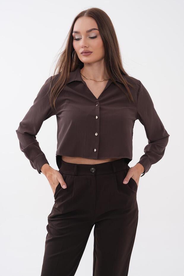 Women's Buttoned Short Casual Shirt 260489 - 265225