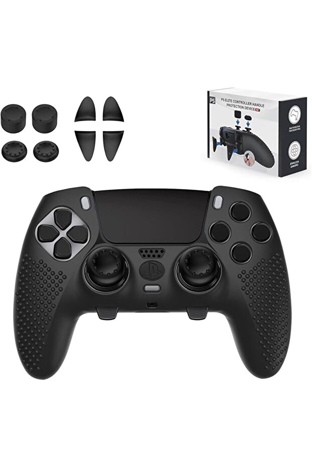غطاء تحكم PS5 Edge - غلاف واقي لجهاز بلايستيشن 5 مع 4 قطع من أغطية عصا التحكم وأزرار L2 R2