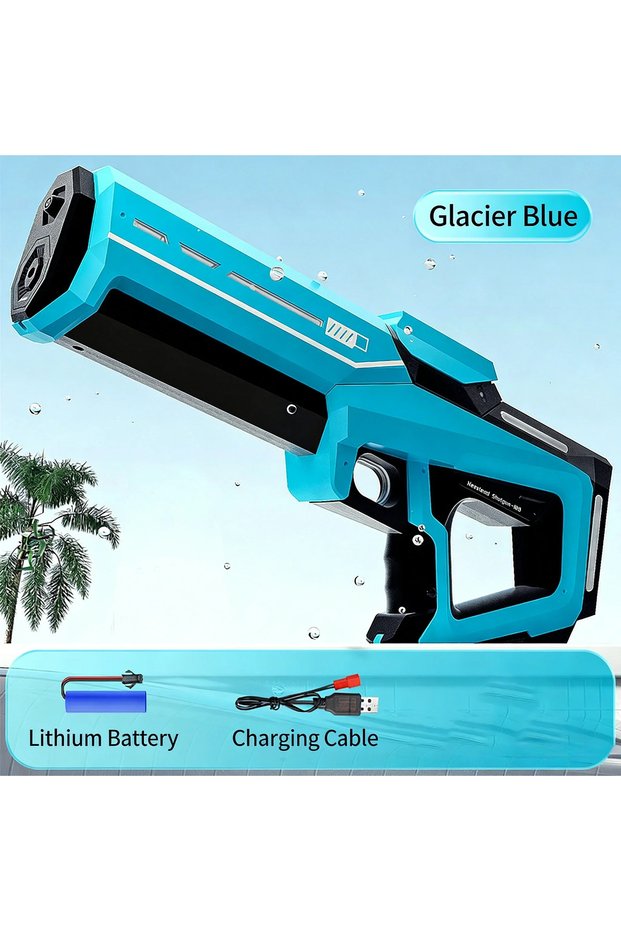 Blue M416 Electric Water Gun Fully Automatic with Flash, High-speed Continuous Shooting Summer Outdo