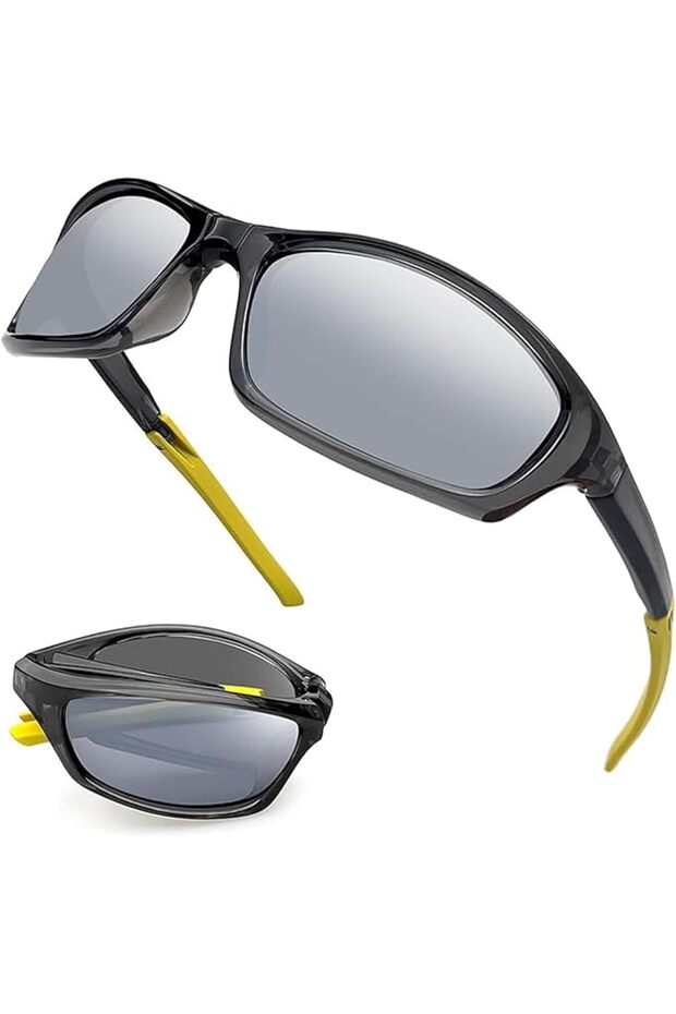 Sport Sunglasses for Men Women Uv Protection Lightweight Tr90 Rectangular Polarized Frame
