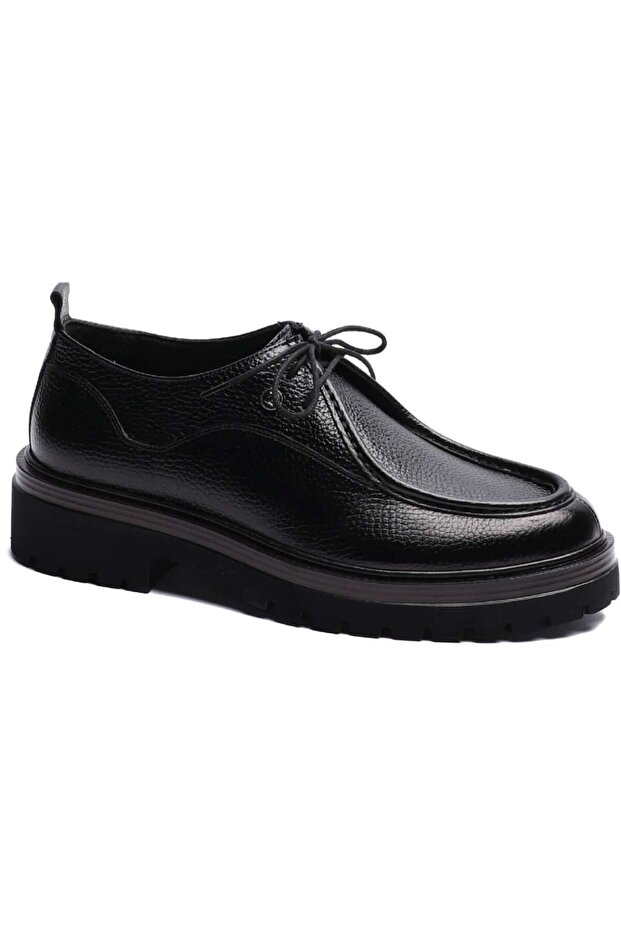 103-Osl11 Black Floter Men's Leather Shoes