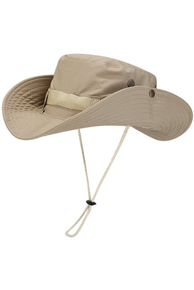 Sun hat dark beige breathable mesh wide brim hunting/camping/travel.
