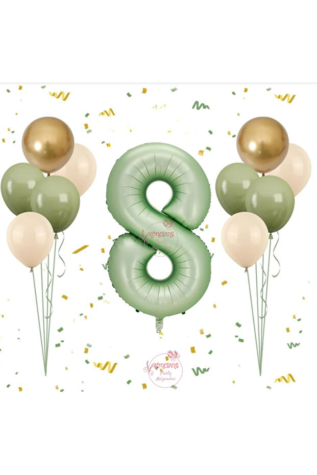 Rönesans Water Green Number Balloon Set Age-8