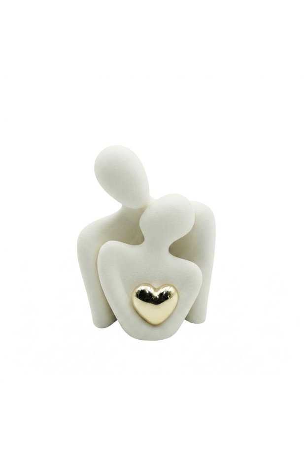 Beram White Cherished Hearts For Men And Women Unisex Romantic Heart Sculpture Gift Modern White Resin Décor For Couples Anniversary Wedding Valentine’S Day Home And Office Decoration