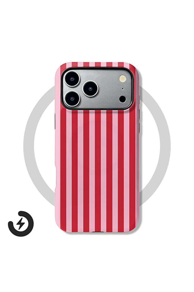 iPhone17 Pro Max DF-CIX2H1-JSS114 Red Stripe Magnetic Case For iPhone 17 16 15 14 13 12 11 Pro Max A